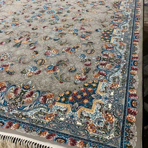 فرش ماشینی ۷۰۰ شانه تراکم ۲۵۵۰ نقشه الماس رنگ فیلی