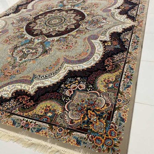 فرش ماشینی ۷۰۰ شانه تراکم ۲۵۵۰ نقشه شهیاد رنگ قیلی