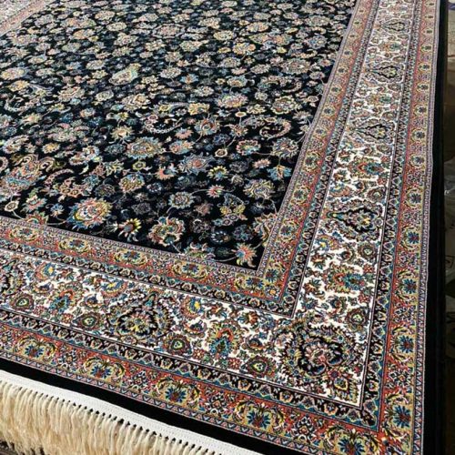 فرش ماشینی ۷۰۰ شانه تراکم ۲۵۵۰ نقشه دریا سرمه ای