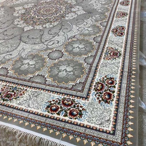 قیمت و خرید فرش ماشینی ۷۰۰ شانه اکریلیک نقشه چکاوک رنگ فیلی
