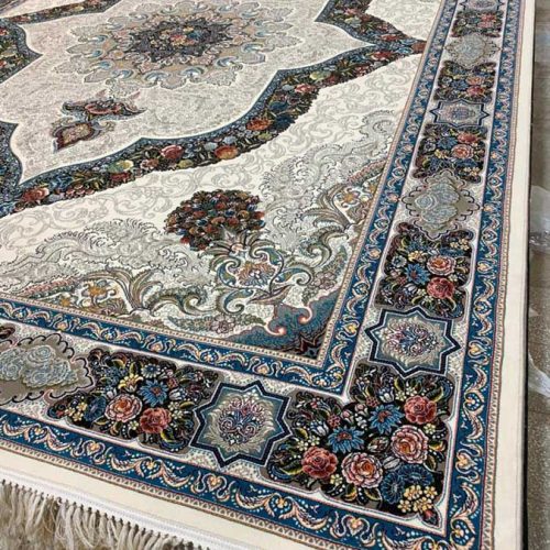قیمت و خرید فرش ماشینی ۷۰۰ شانه اکریلیک نقشه کارینا کرم