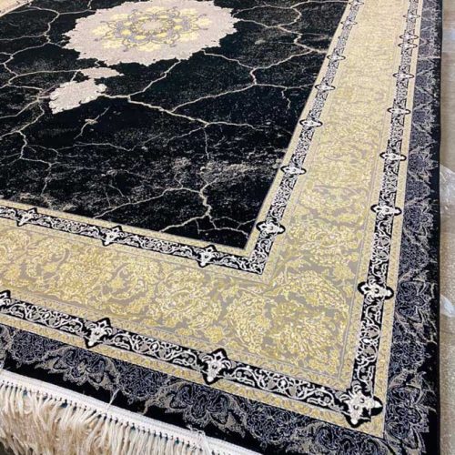 قیمت و خرید فرش ماشینی ۷۰۰ شانه اکریلیک نقشه کویر سرمه ای