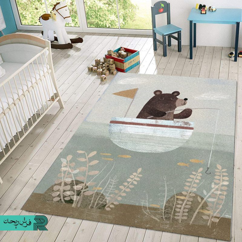 فرش اتاق کودک طرح ماهیگیر