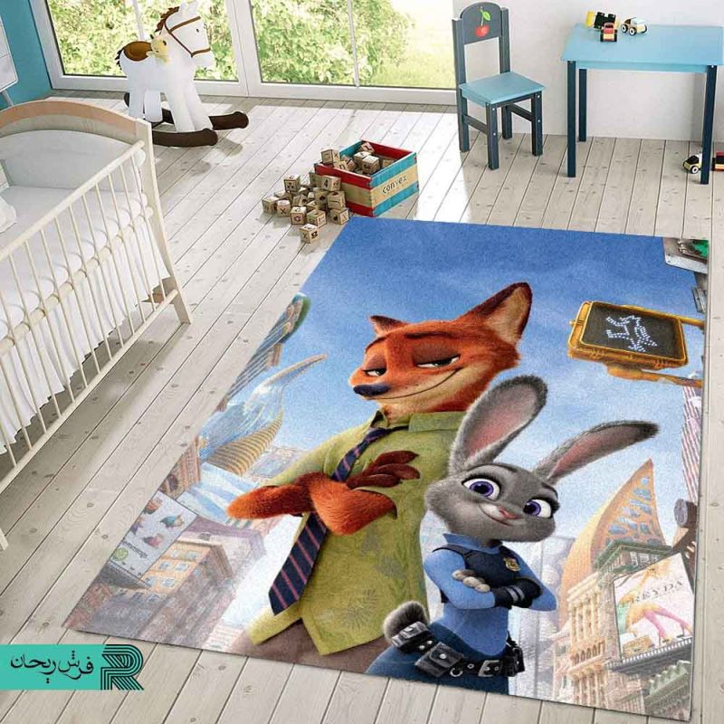 فرش اتاق کودک انیمیشن زوتوپیا | خرید فرش اتاق کودک | فرش انیمیشن Zootopia | خرید فرش طرح کارتون زوتوپیا | کیدی راگ | kidirug