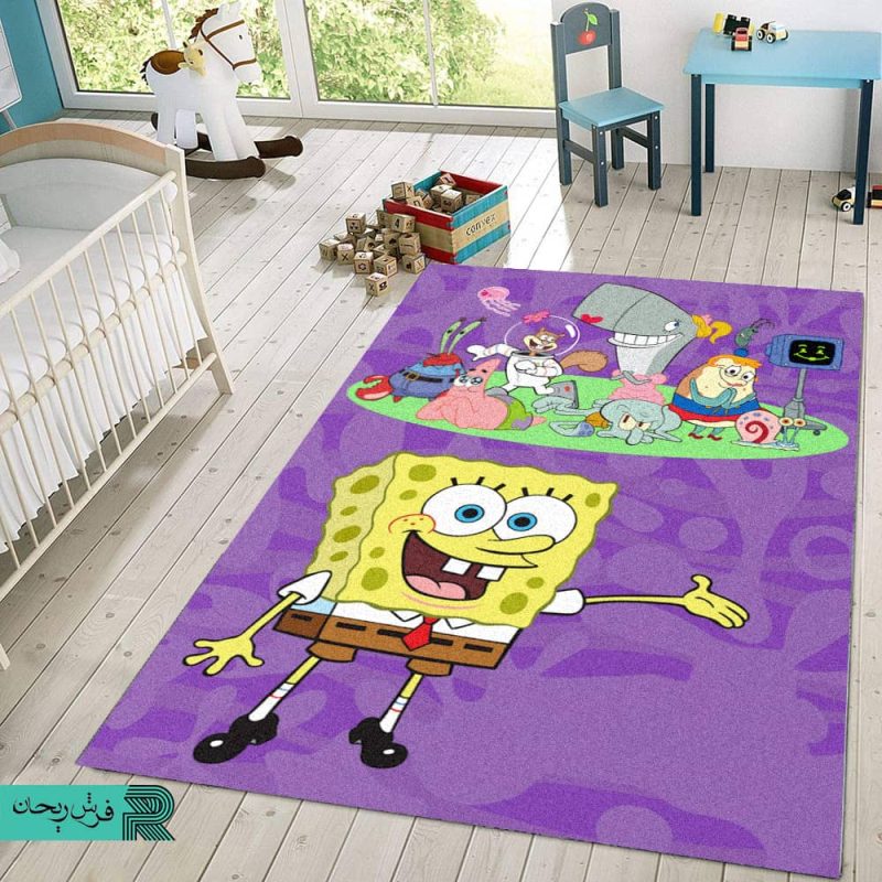 فرش اتاق کودک انیمیشن باب اسفنجی کد 10 | خرید فرش اتاق کودک | فرش انیمیشن Sponge Bob | خرید فرش طرح کارتون باب اسفنجی | کیدی راگ | kidirug