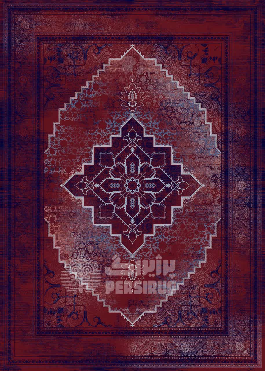 فرش-فرشینه-و-پادری-طرح-حریر-سرخ
