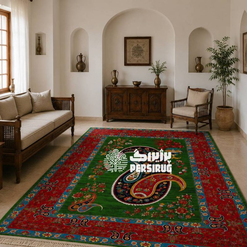 فرش ماشینی بتهگل سرخ