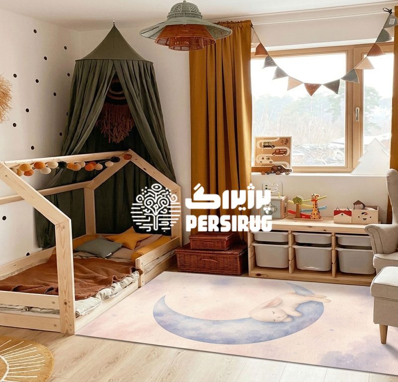 فرشینه اتاق کودک ماه گوش