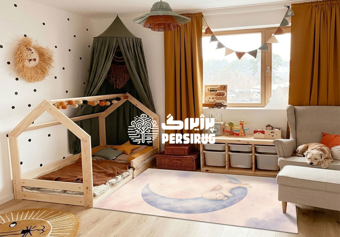 فرش اتاق کودک ماه گوش