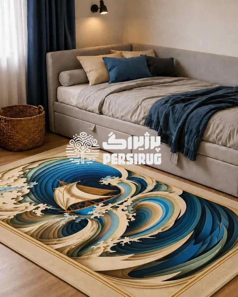 فرشینه سهبعدی دریای ماجراجویی با طرح دنیای زیر آب برای اتاق کودک