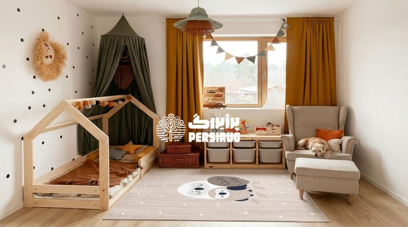 فرشینه اتاق کودک جغد مهربان