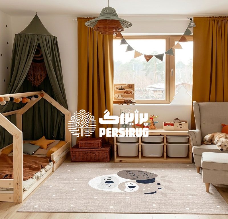 فرشینه اتاق کودک جغد مهربان