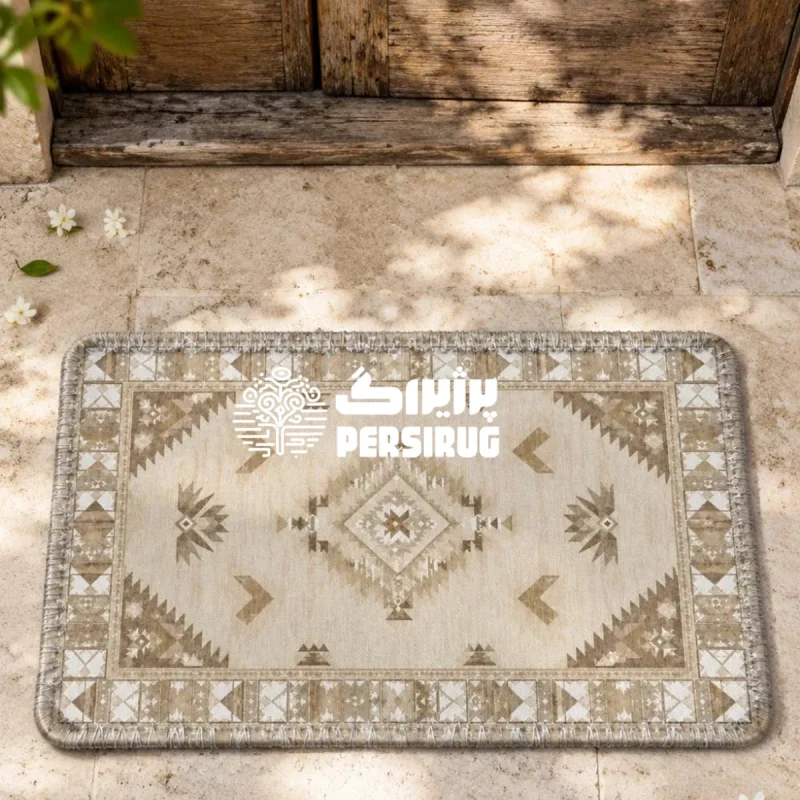 پادری زیره چرم طرح آوینا با زمینه کرم و بژ کنار پنجره در نور طبیعی