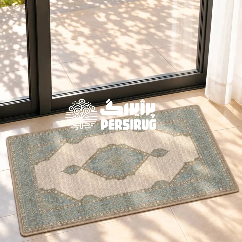 پادری زیره چرم طرح نقشِ خانه نمای نزدیک از طرح هندسی و حاشیهٔ نقش خانه.