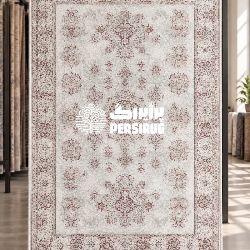 فرشینه زیره چرم طرح نقش یاقوت با طراحی ظریف و چشم‌نواز، مناسب دکوراسیون منزل